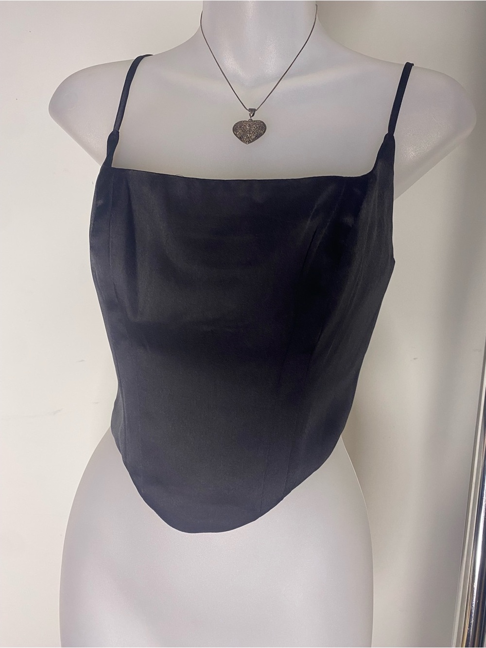 New w/tagBlack Satin Spaghetti Strap Cowl Neck Women’s Top